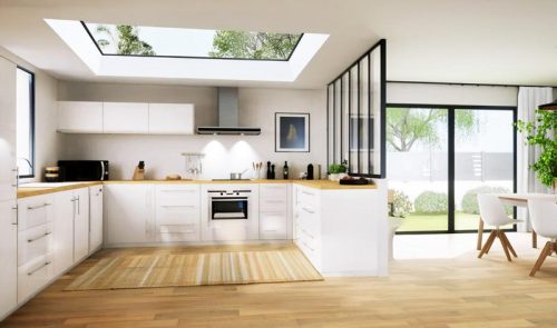 Stratus Flat Skylight Kitchen
